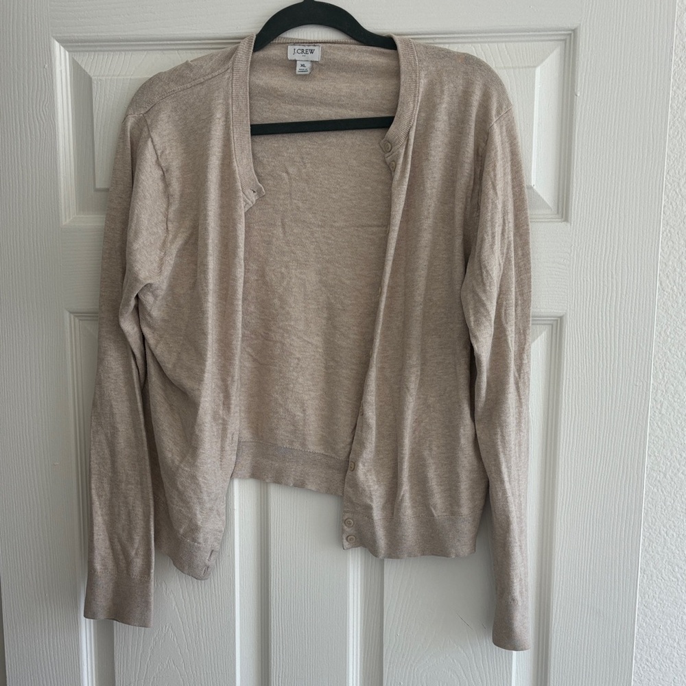 J. Crew Light Tan Cardigan Sweater